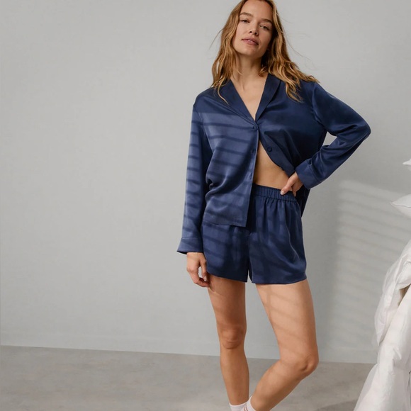 Lunya washable silk button up long sleeve